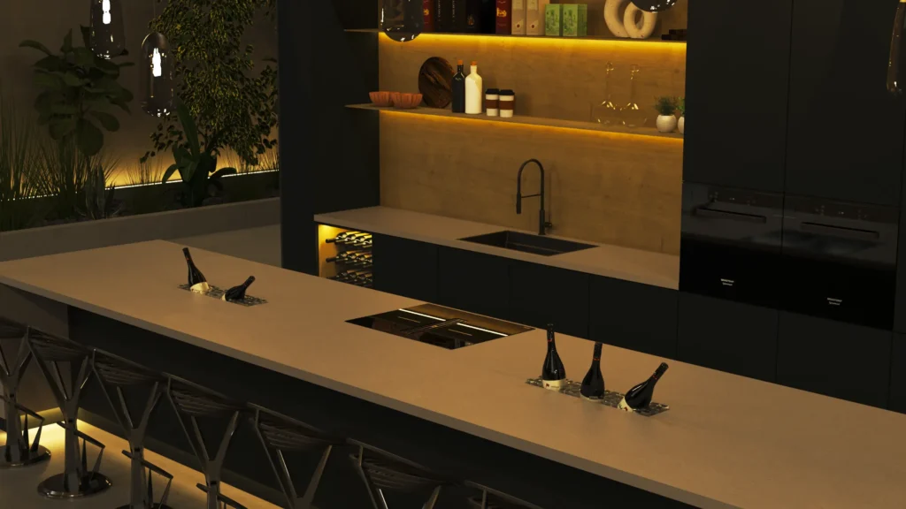 Nowoczesne wnętrze, luksusowa kuchnia, luksusowe wnętrze