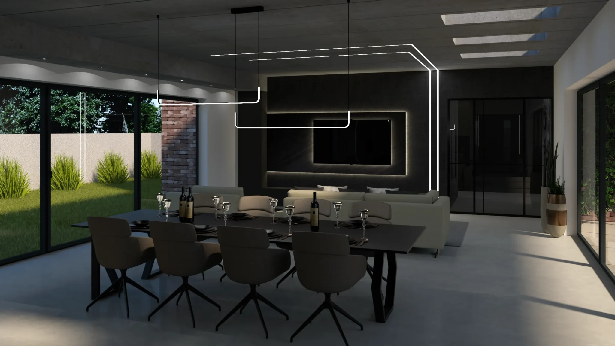 Ciemny salon, salon szary