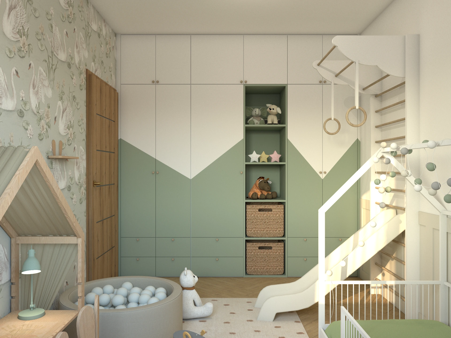 Zabudowa Modern Farmhouse - pokój dziecka