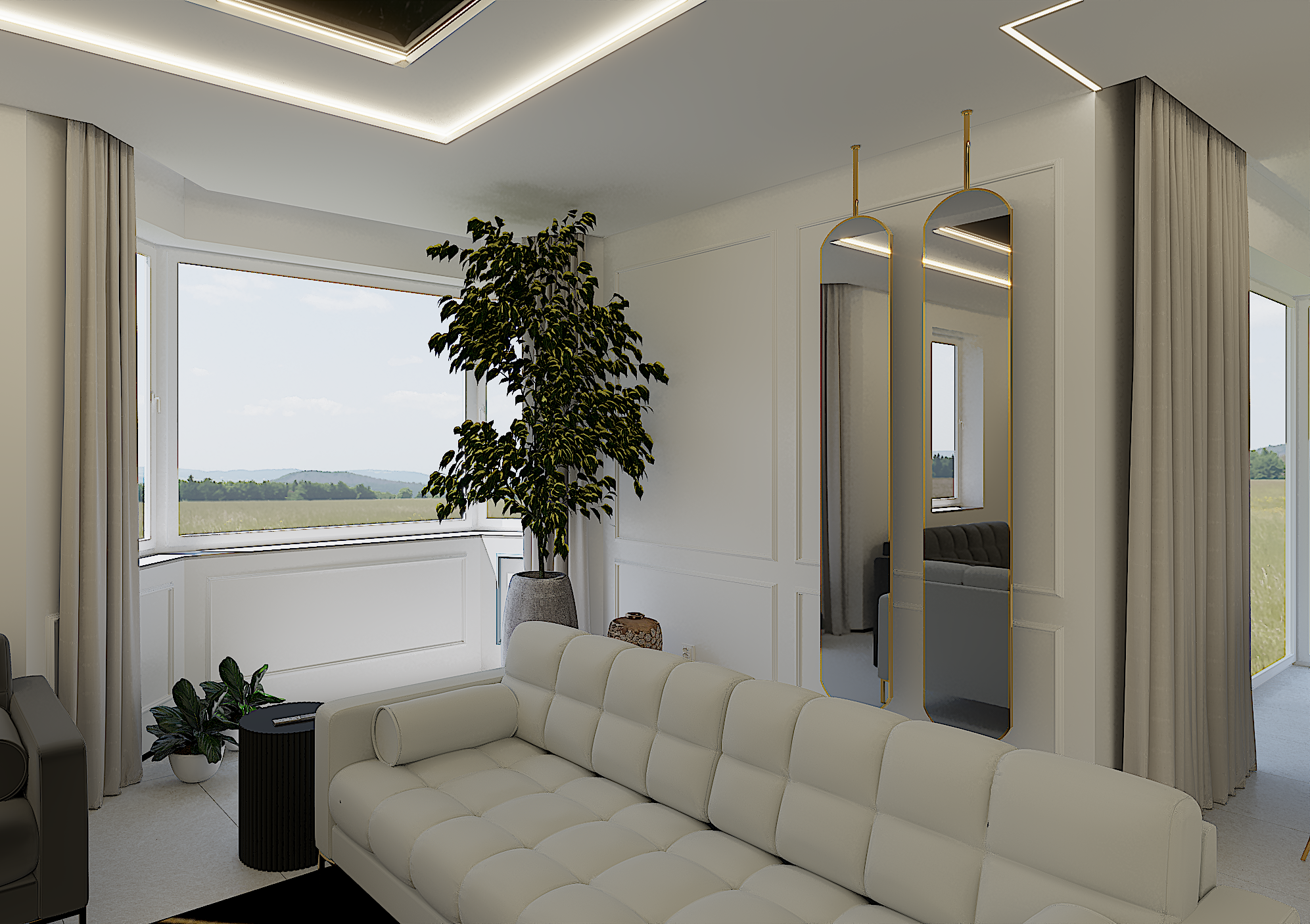 Nowoczesny salon w jasnych barwach