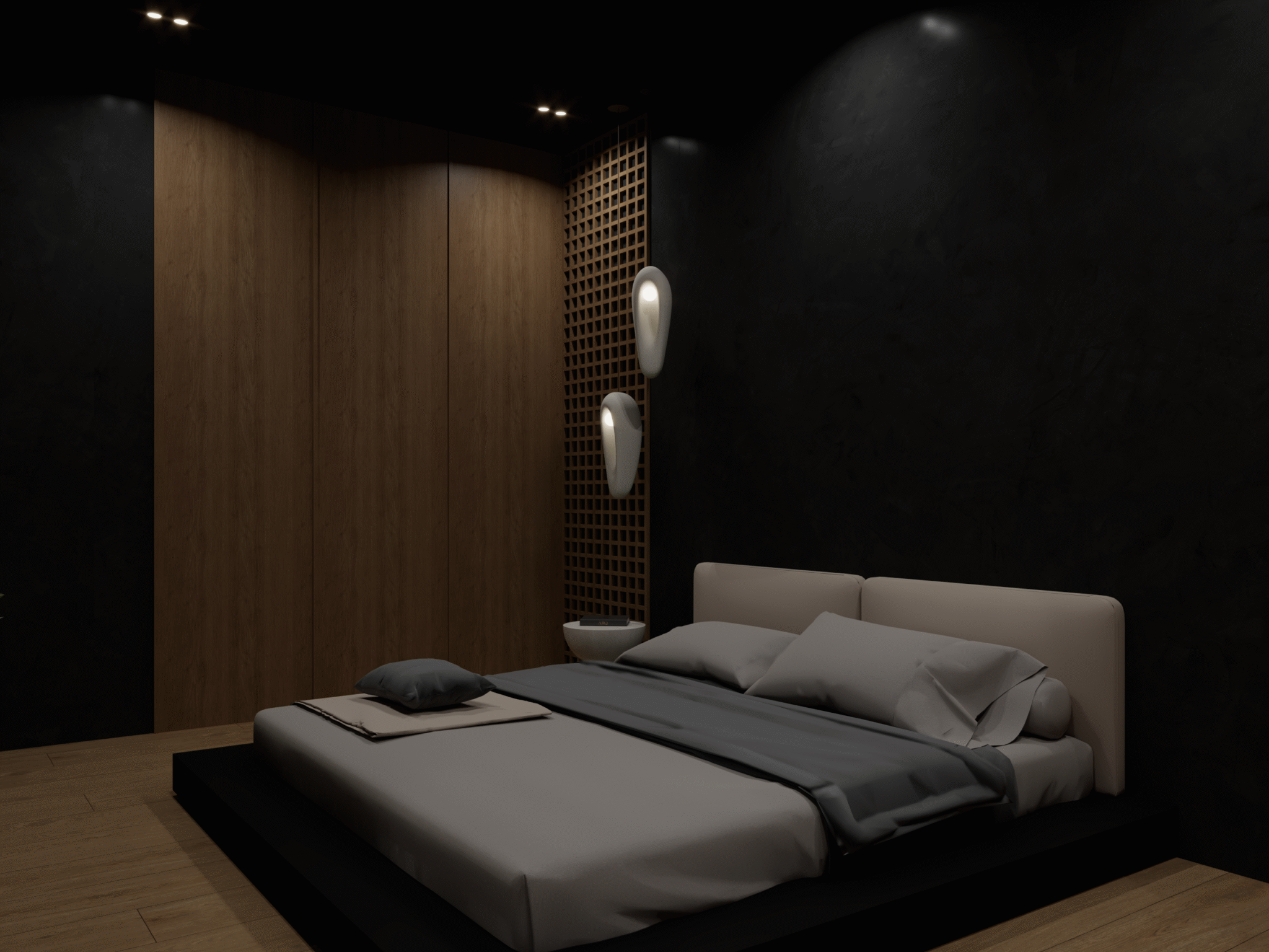 Łóżko Dark Japandi