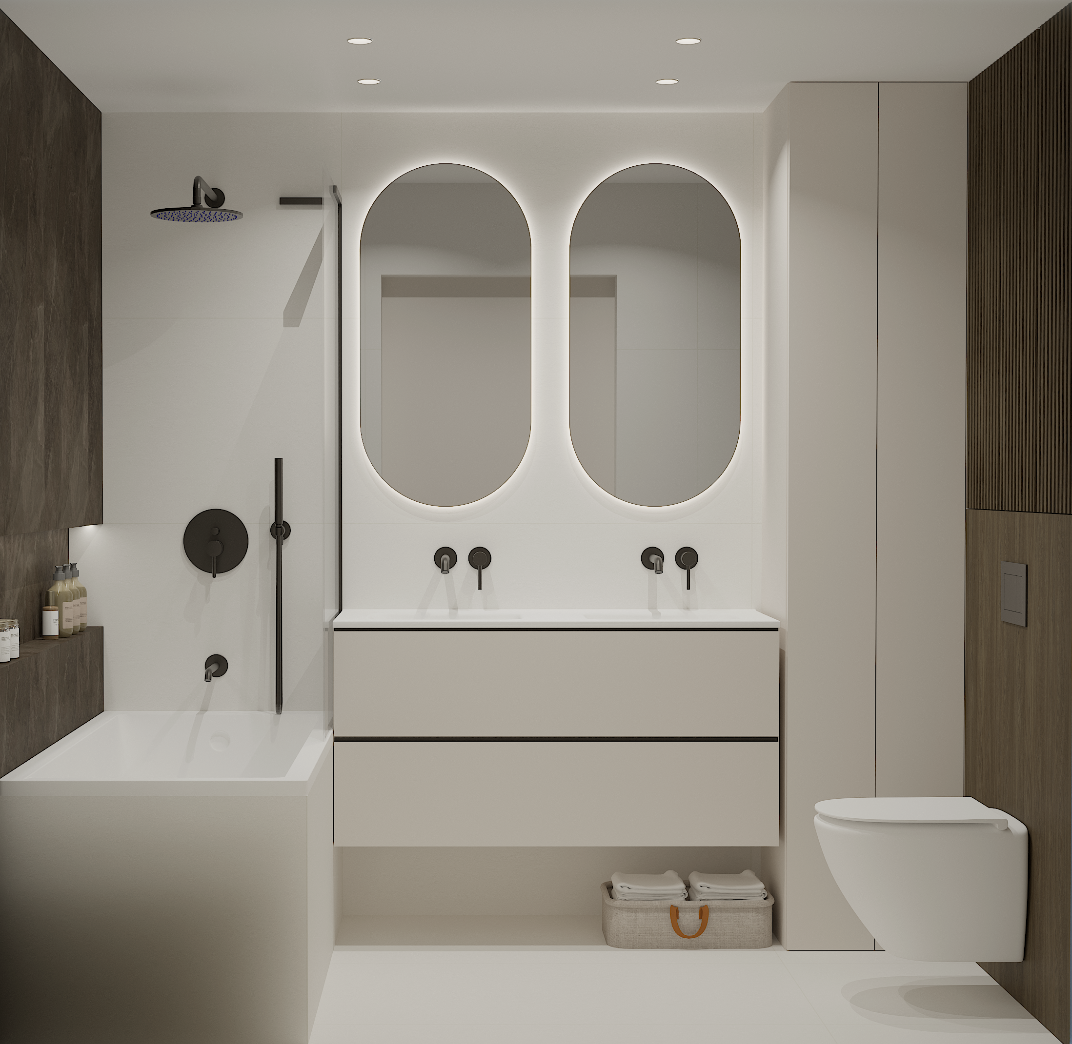 Łazienka na piętrze minimalistyczna