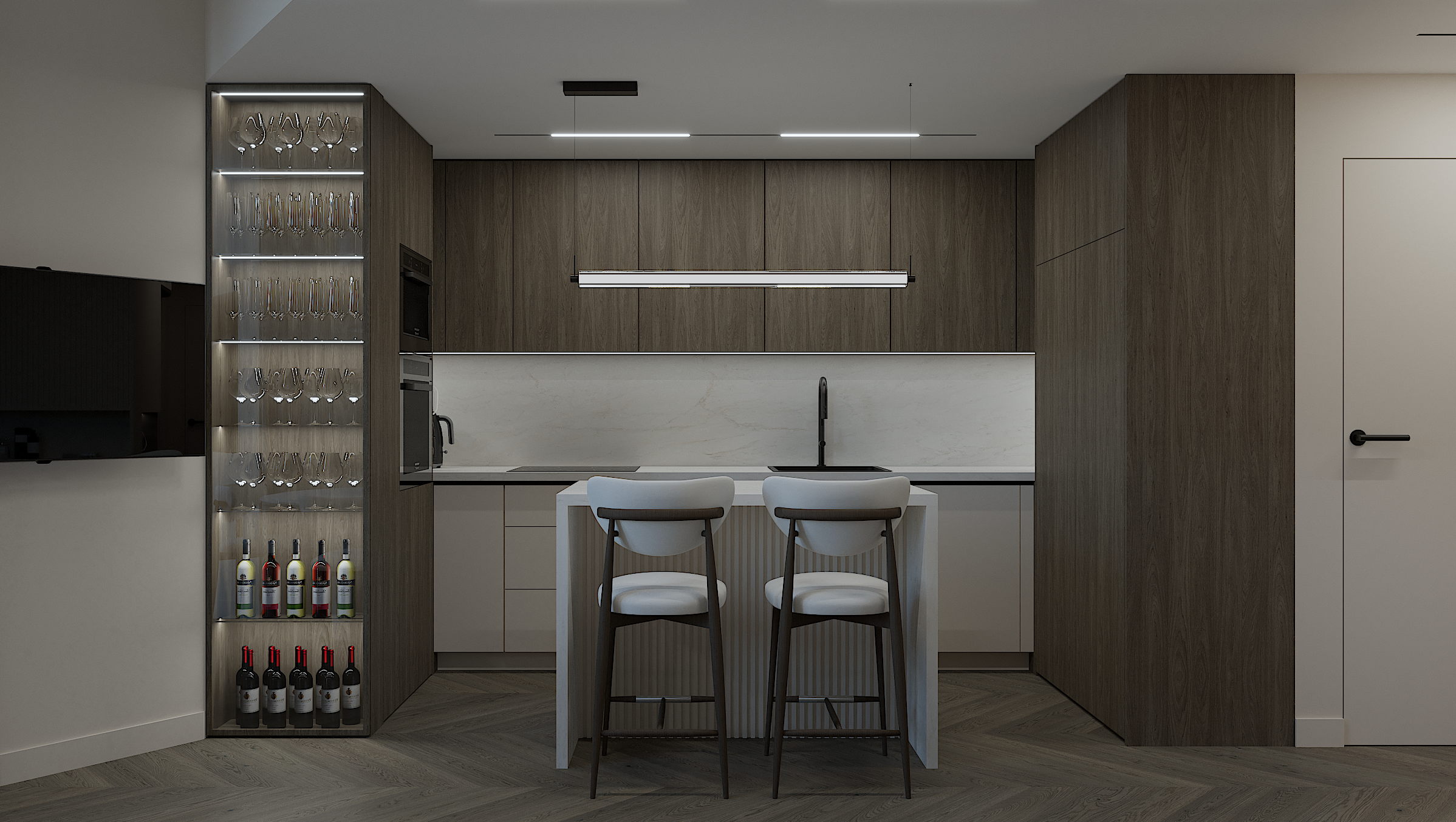 Minimalistyczna derwniana kuchnia